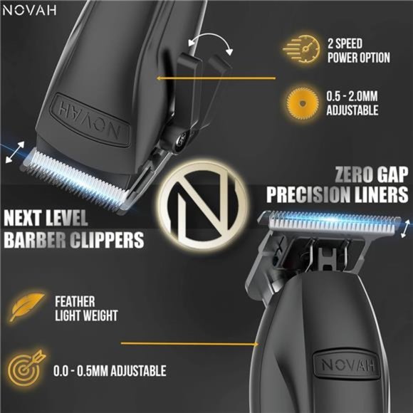 Professional Hair Clippers for Men, Professional Barber Clippers and Trimmer Set - Picture 2 of 7